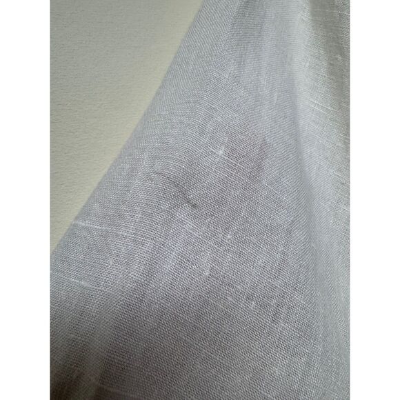 FLAX 100% Linen Button Front 3/4 Sleeve Collared Blouse, Lagenlook, Sz L - Picture 9 of 9